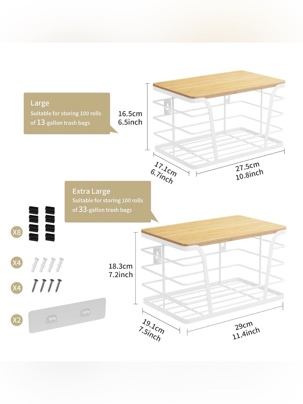 2-Pack, Stackable/Mountable Storage Organizers - Picture 5 of 7